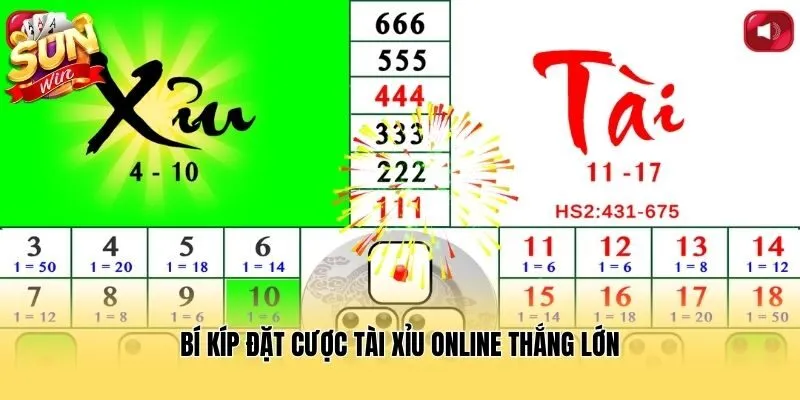 Bí kíp đặt cược Tài Xỉu online thắng lớn