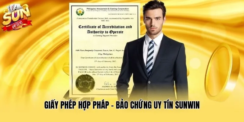 Giấy phép hợp pháp - Bảo chứng uy tín Sunwin